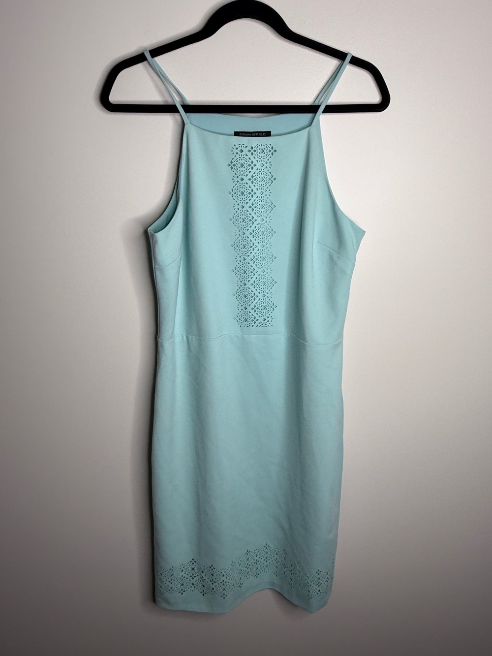 Banana Republic Light Aqua Laser-Cut Midi Dress size 8